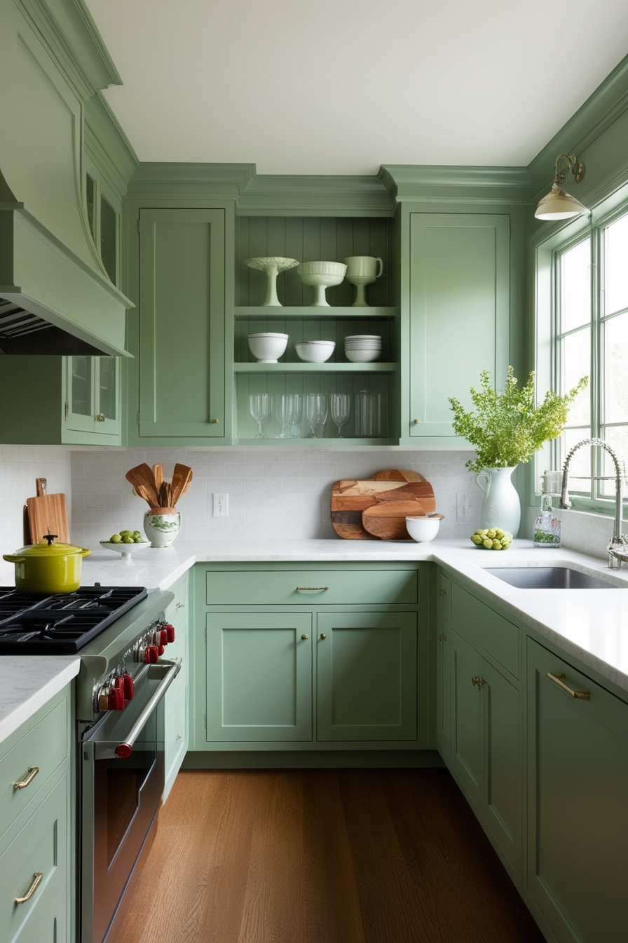 Sage Green-Themed Kitchen Ideas