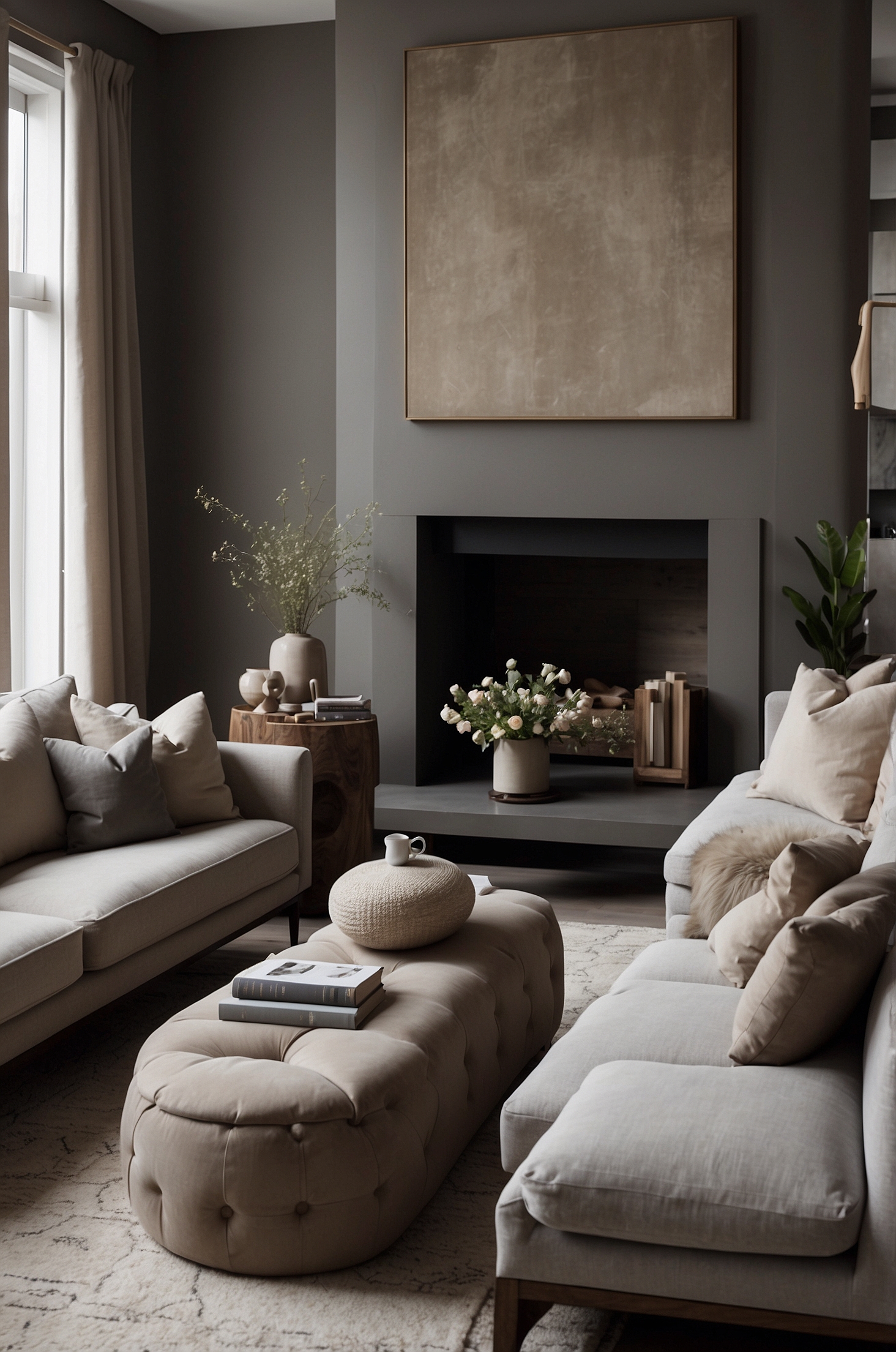 Moody Neutral Living Room Ideas