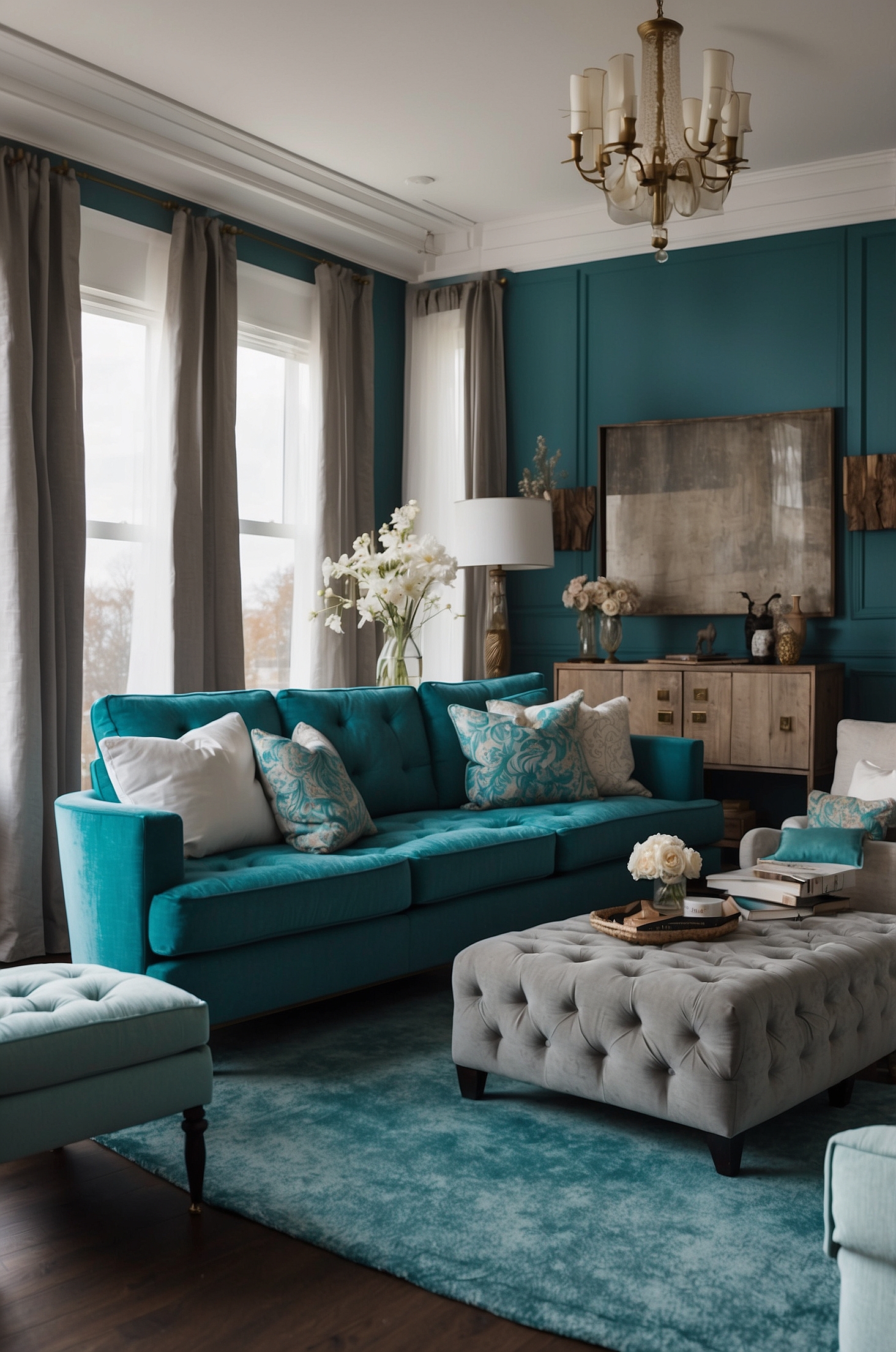 Perfect Teal Living Room