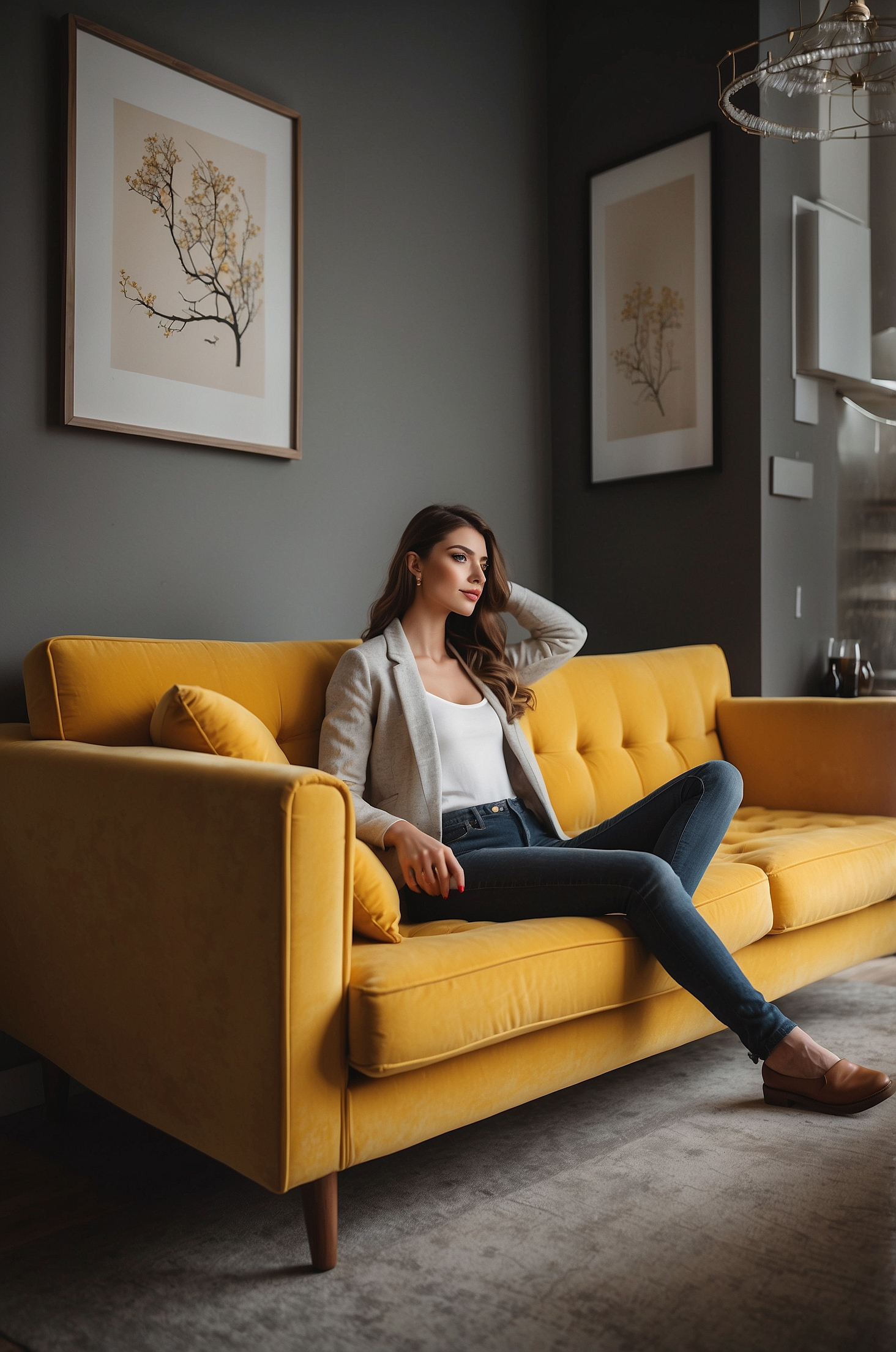 Yellow Couch Living Room