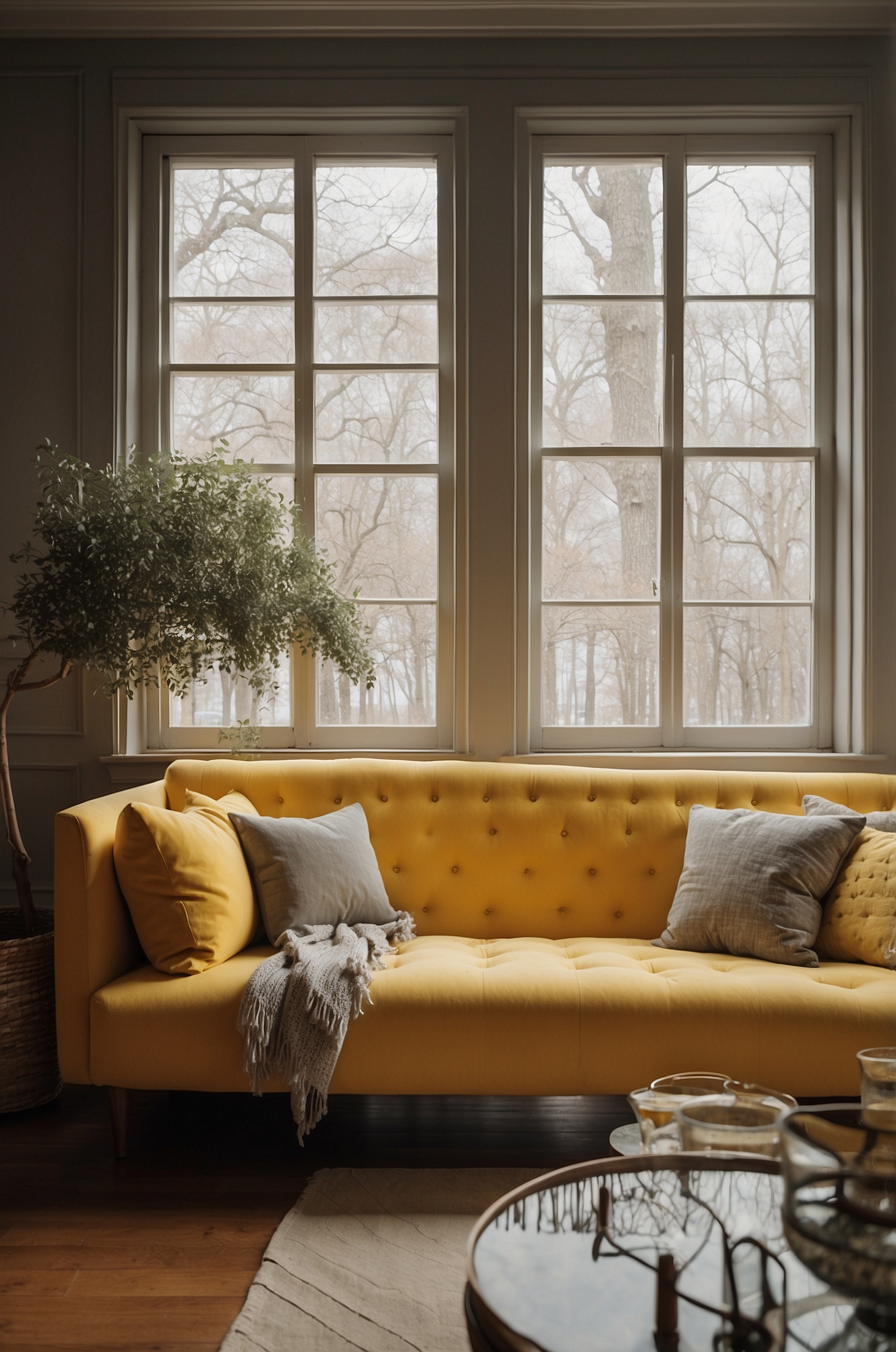 Yellow Couch Living Room