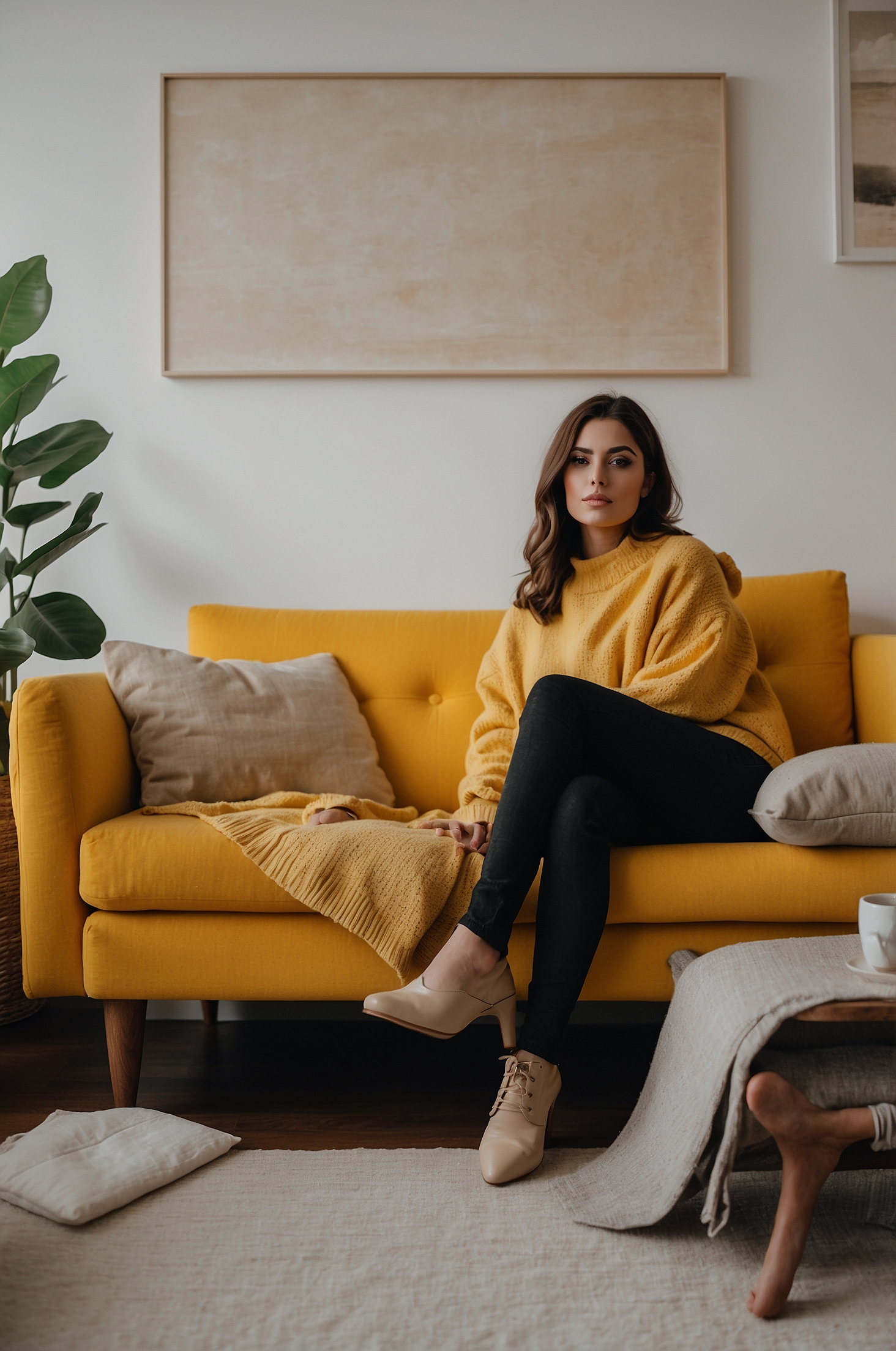 Yellow Couch Living Room