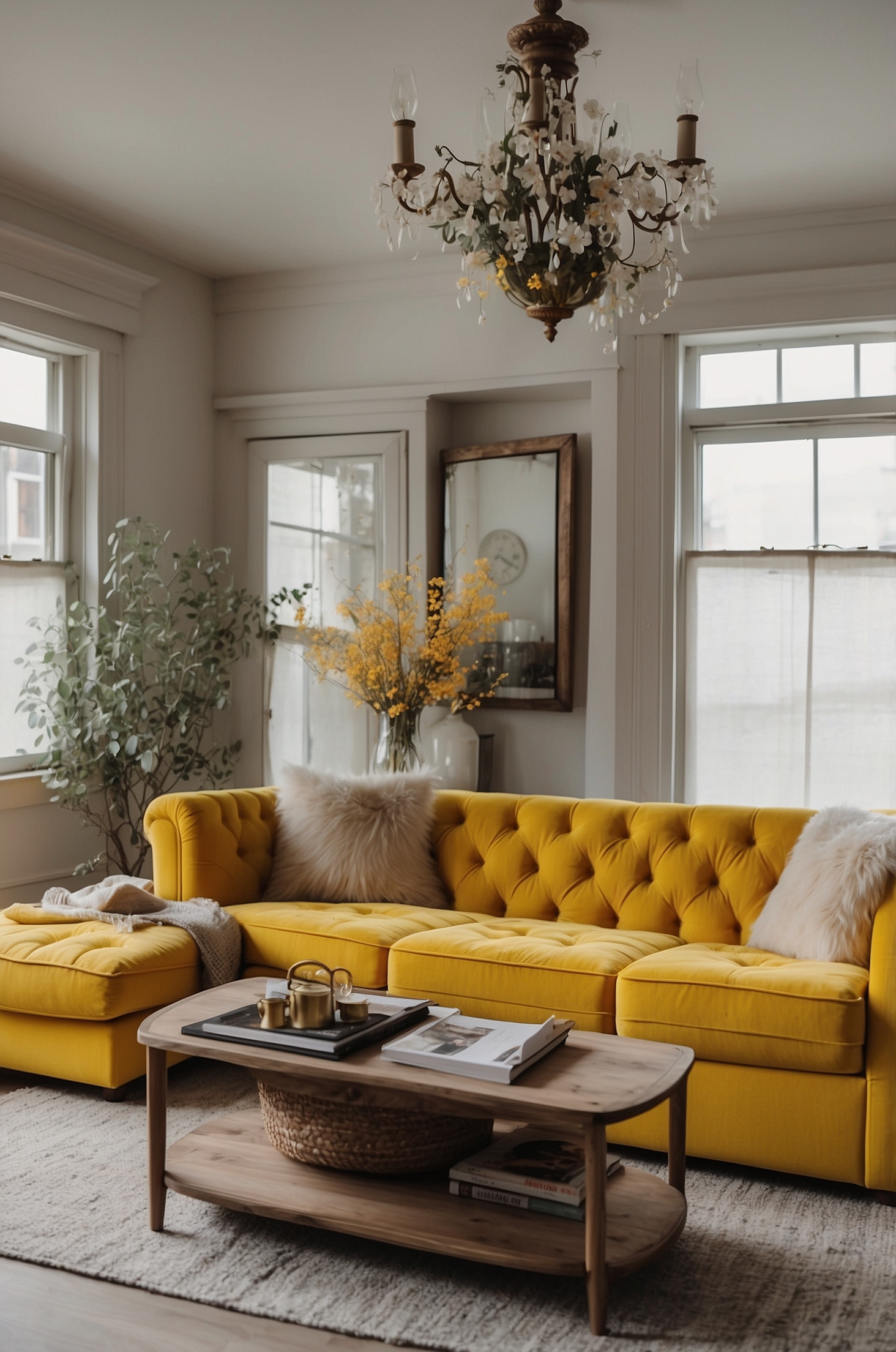 Yellow Couch Living Room