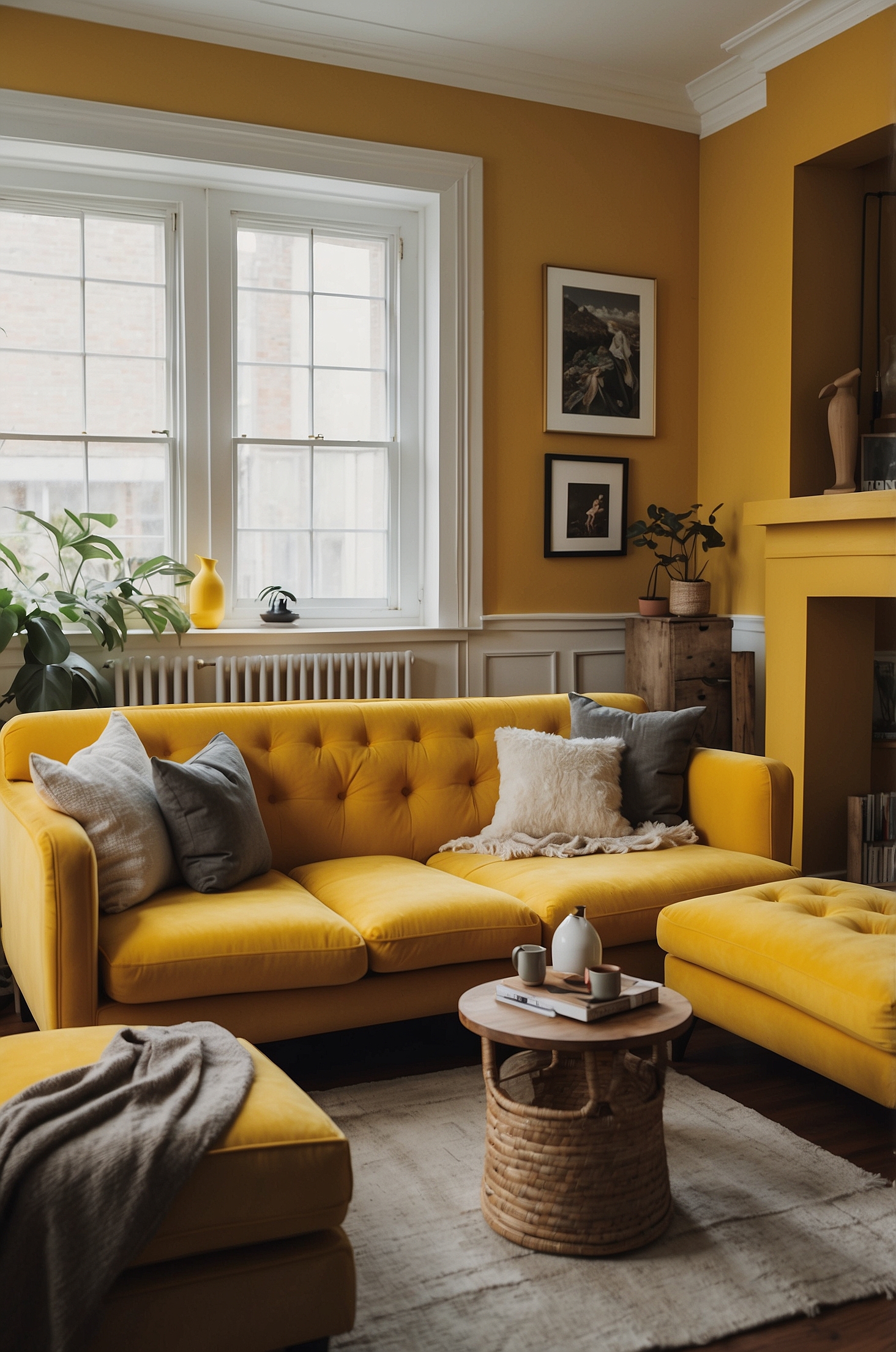 Yellow Couch Living Room