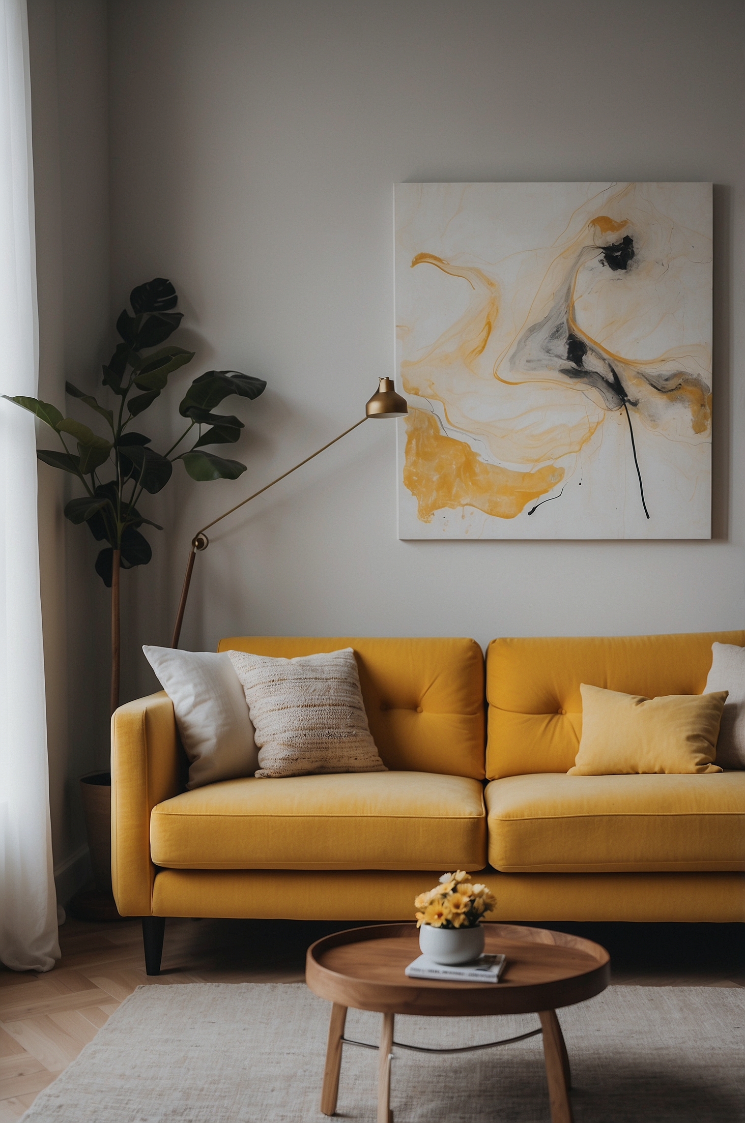 Yellow Couch Living Room