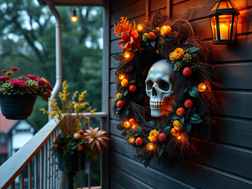 Image for Spooky Skull Wreath: