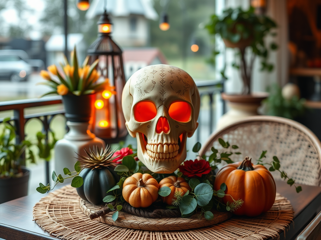 Image for Boho Skull Centerpiece