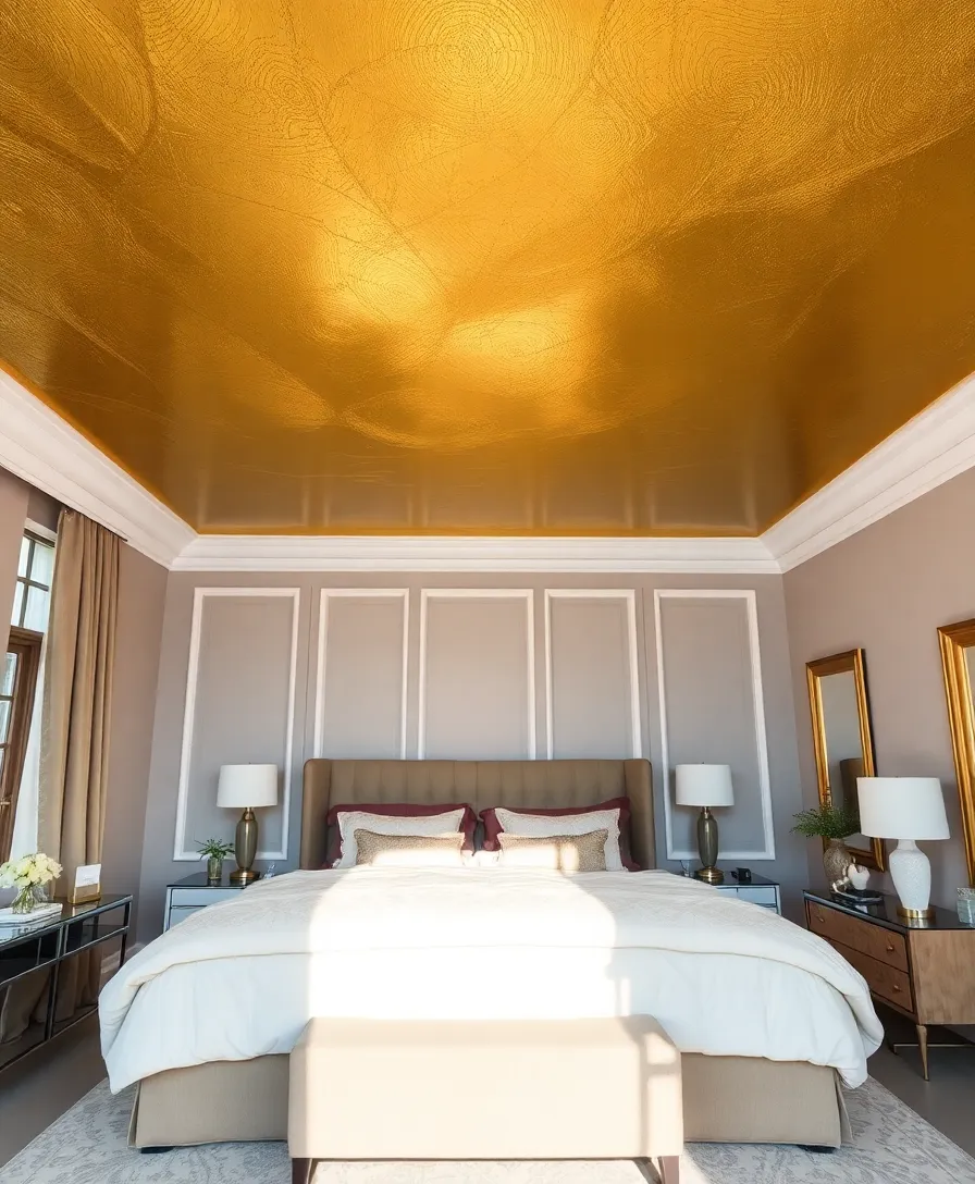 22 Ceiling Design Ideas That Will Transform Your Home in an Instant! - 12. Metallic Finishes