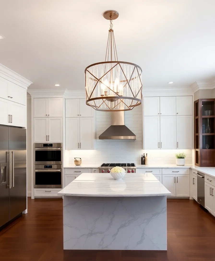 35 Kitchen Lighting Ideas That Will Transform Your Cooking Space! - 3. Statement Chandeliers