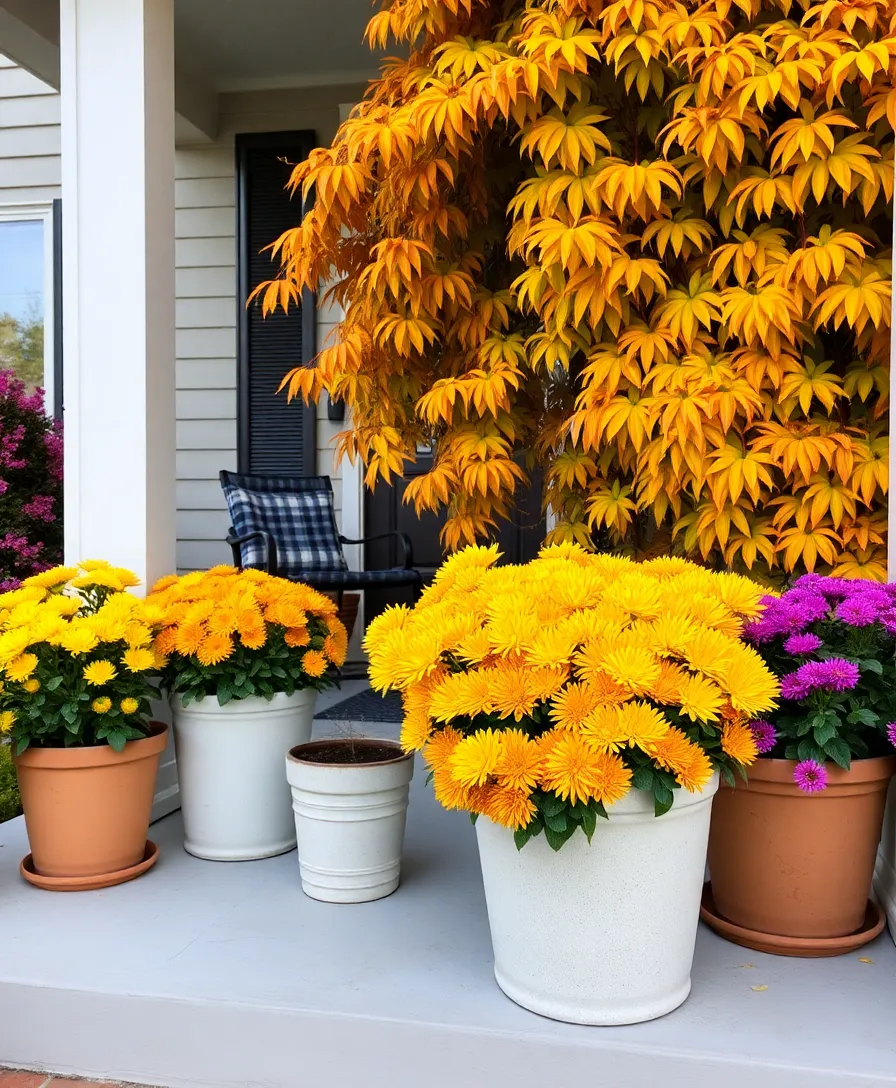 40 Outdoor Fall Decor Ideas That Will Make Your Neighbors Envious! - 7. Colorful Mums