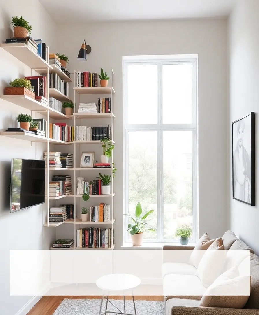 30 Small Living Room Ideas That'll Make You Say 'I Wish I Thought of That!' - 2. Vertical Storage Solutions