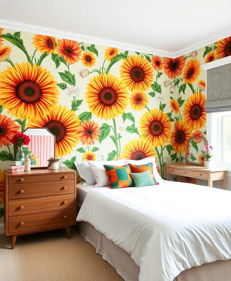 30 Vintage Bedroom Ideas That'll Make You Feel Like You've Stepped Back in Time! - 1. Floral Wallpaper Wonderland