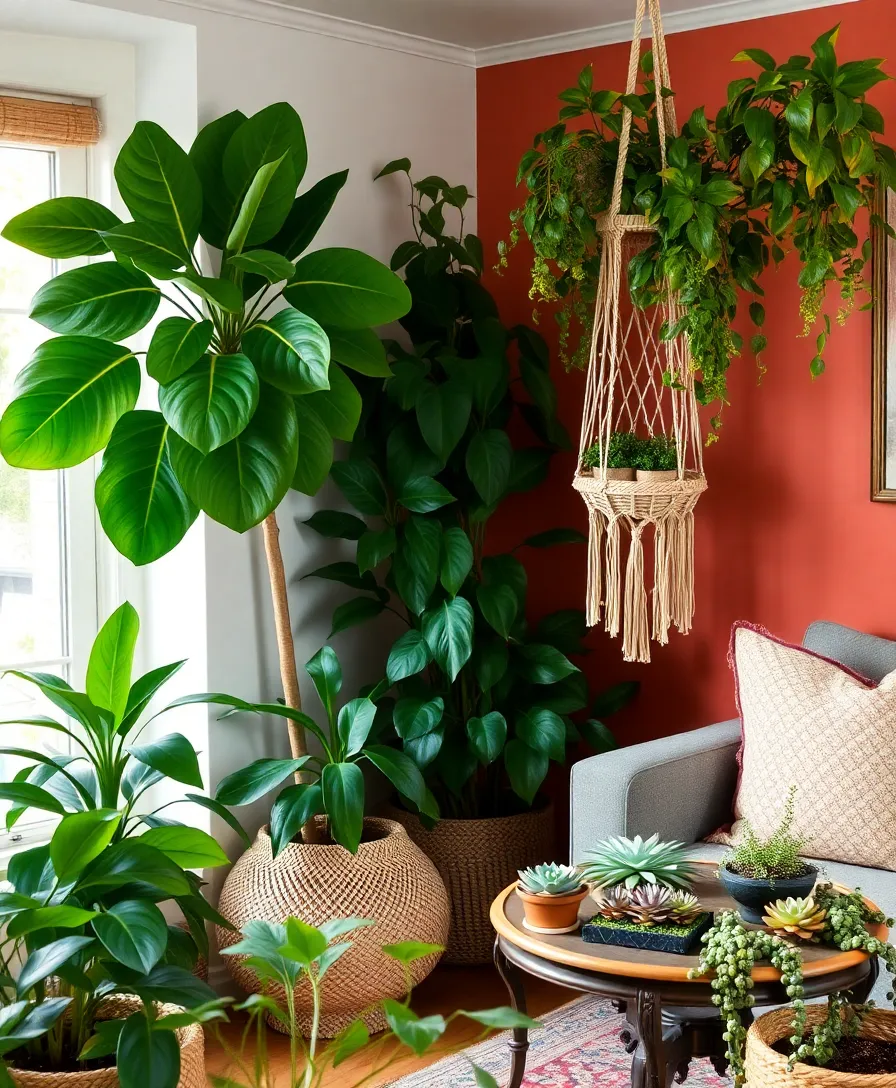 35 Living Room Designs That Bring the Boho Vibe to Life (You’ll Love #14!) - 5. Lush Indoor Plants