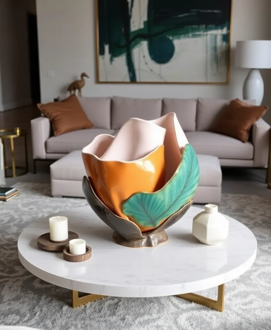 24 Stunning Coffee Table Ideas to Transform Your Living Room (You Won't Believe #12!) - 19. Statement Centerpiece