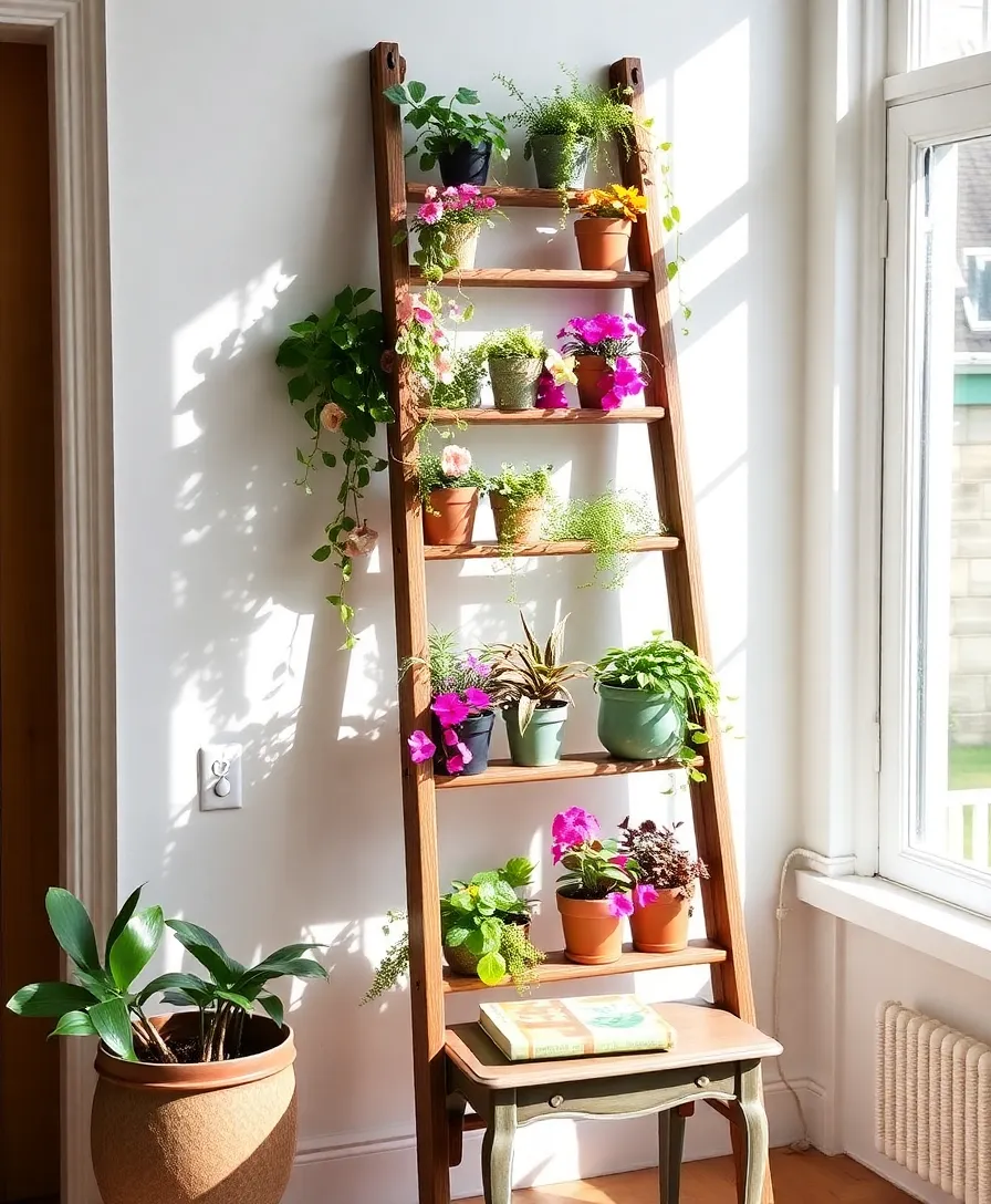 31 Vertical Garden Ideas That'll Transform Your Home into a Lush Oasis! - 2. Ladder Plant Stand