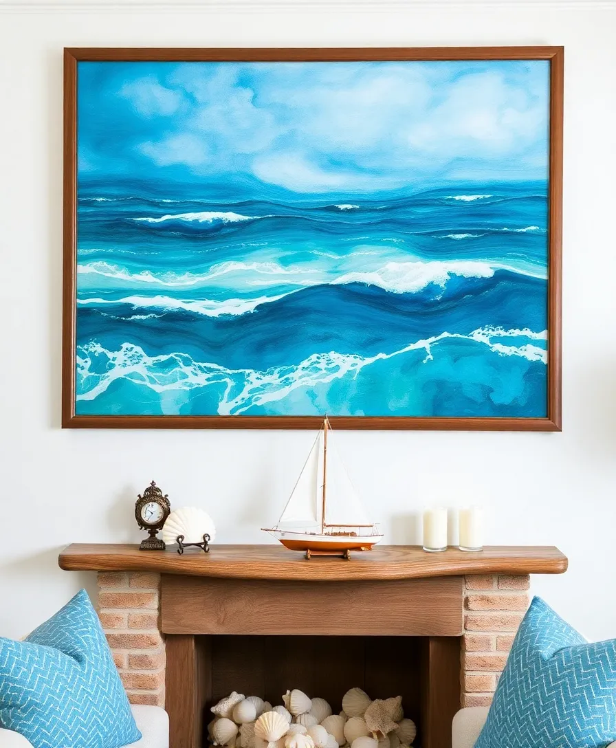 21 Beach Cottage Ideas That'll Make You Feel Like You're on Vacation Every Day! - 5. Ocean-Inspired Artwork