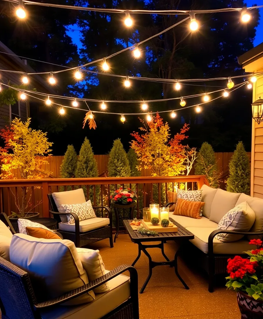 40 Outdoor Fall Decor Ideas That Will Make Your Neighbors Envious! - 9. String Lights