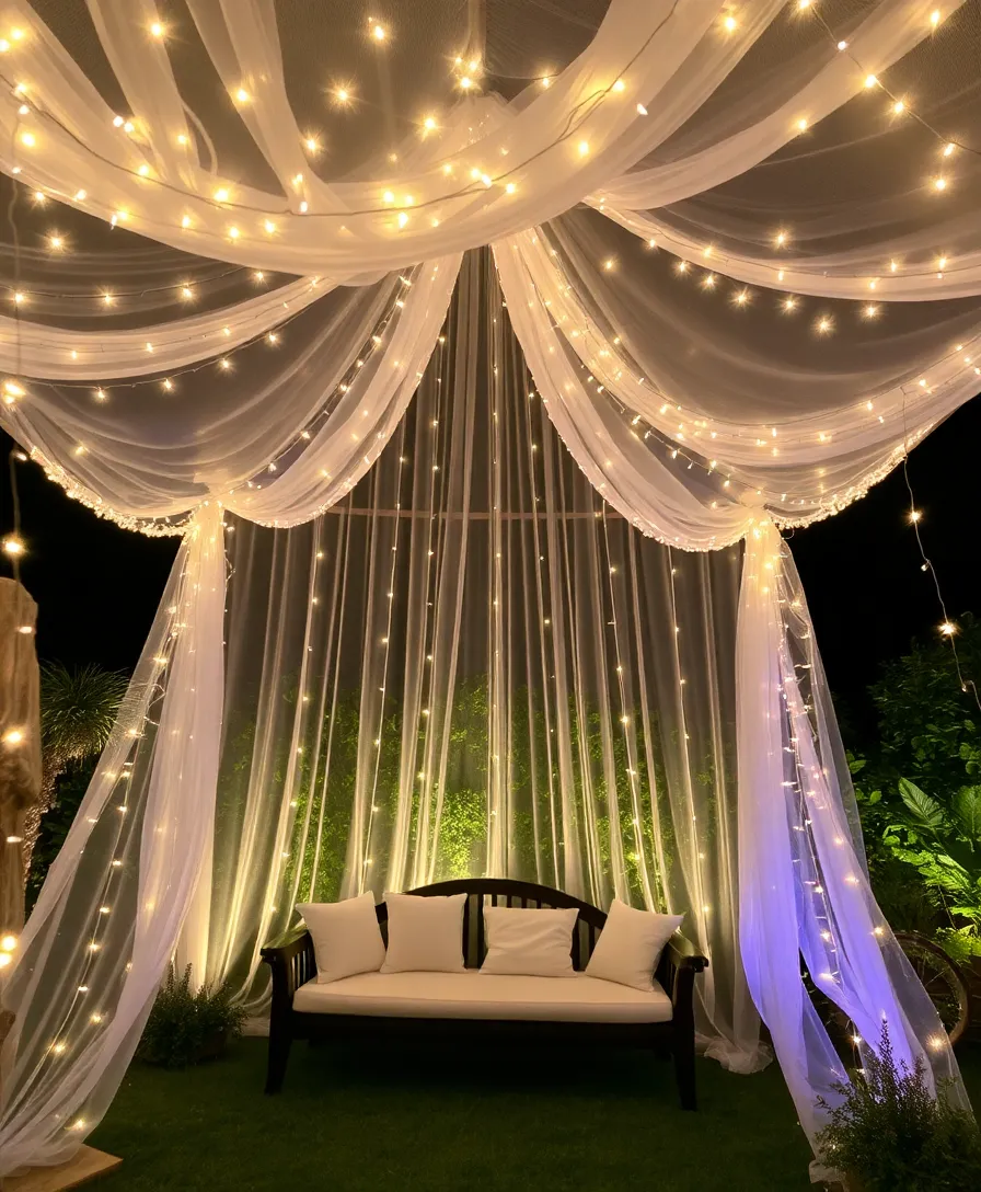 26 Garden Decor Ideas That'll Transform Your Outdoor Space into a Dream Oasis! - 10. Fairy Light Canopies