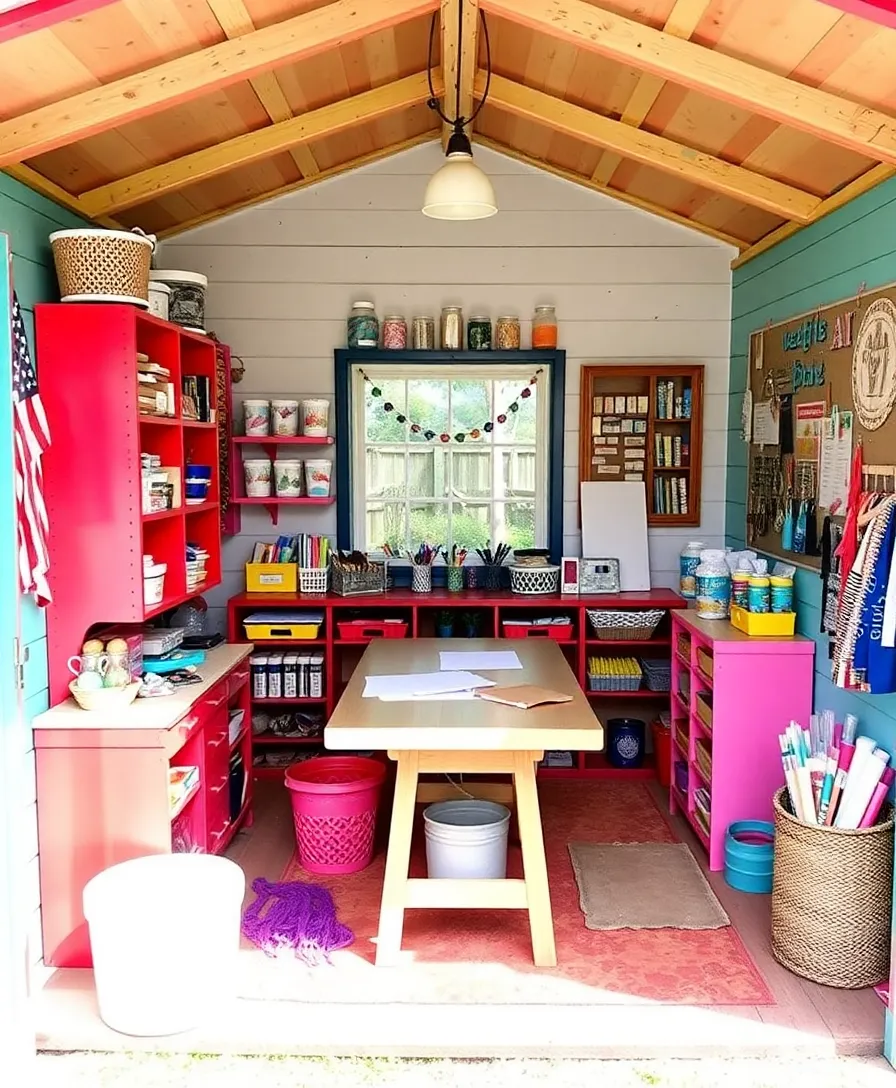 30 Garden Shed Ideas That’ll Transform Your Backyard into a Dream Escape! - 11. The Creative Craft Studio