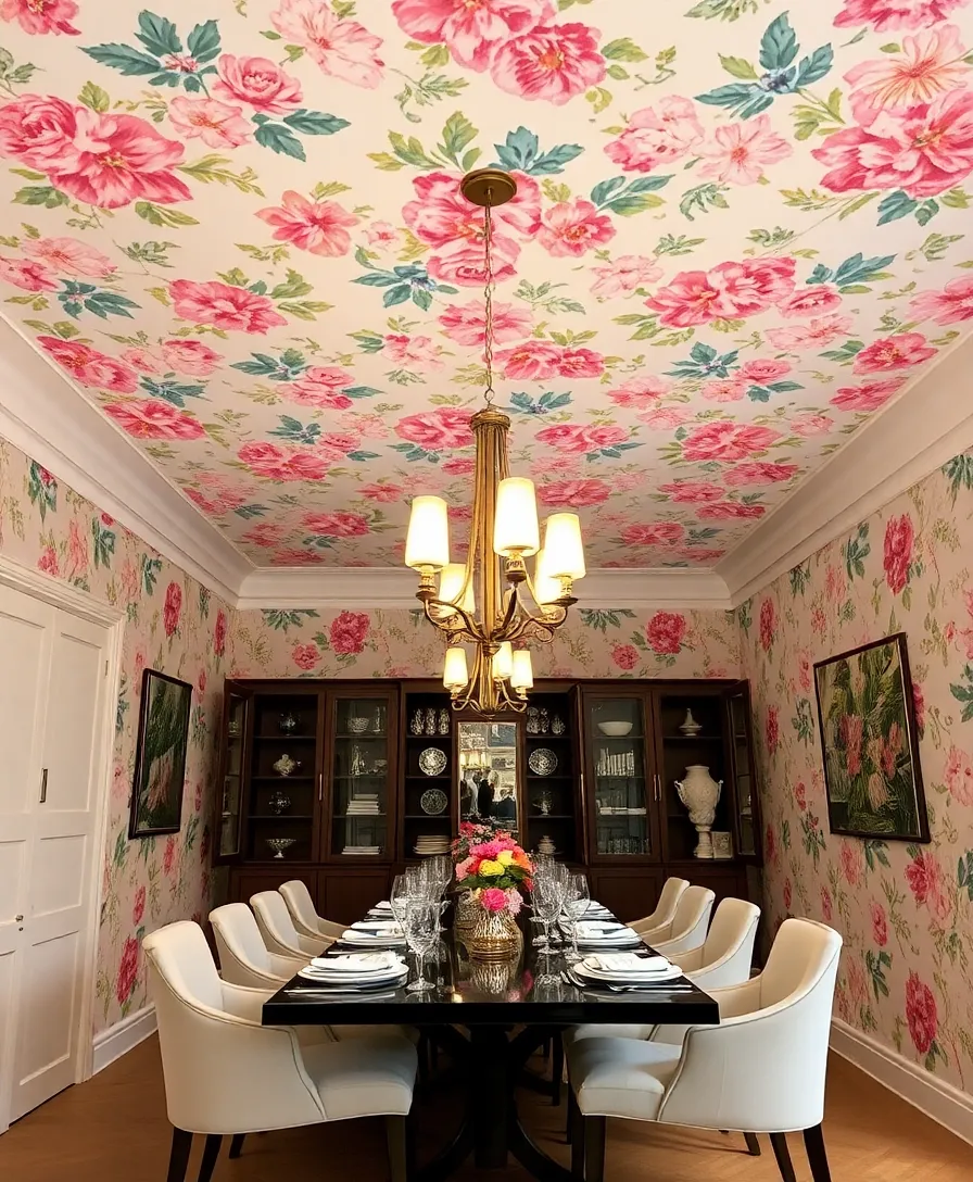 22 Ceiling Design Ideas That Will Transform Your Home in an Instant! - 9. Colorful Wallpapered Ceilings