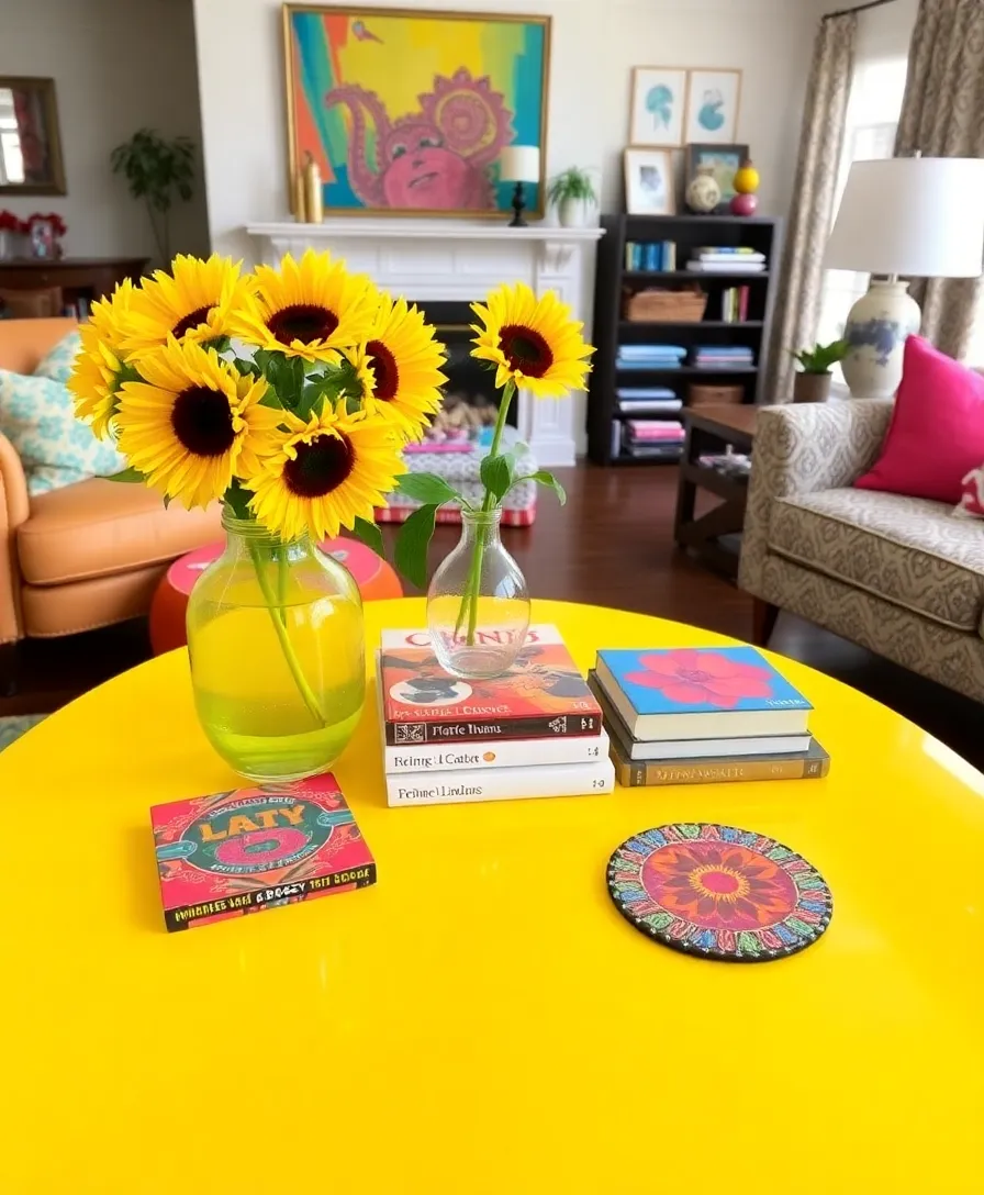 24 Stunning Coffee Table Ideas to Transform Your Living Room (You Won't Believe #12!) - 9. Bright and Bold