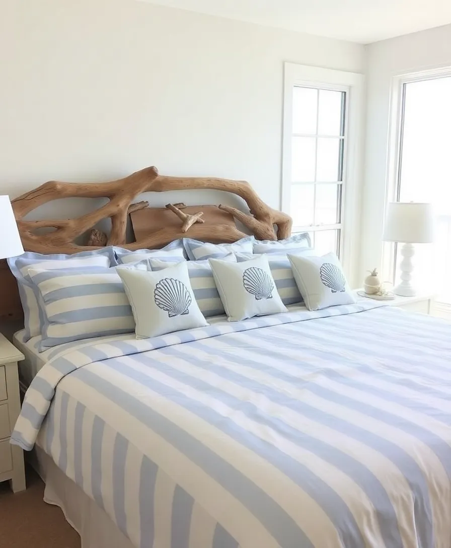 21 Beach Cottage Ideas That'll Make You Feel Like You're on Vacation Every Day! - 16. Coastal-Inspired Bedding