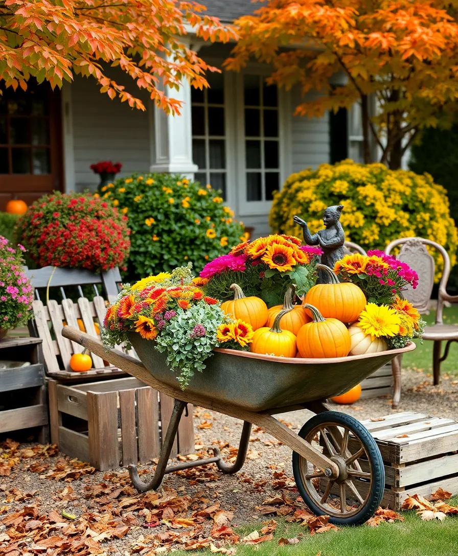 40 Outdoor Fall Decor Ideas That Will Make Your Neighbors Envious! - 14. Vintage Décor