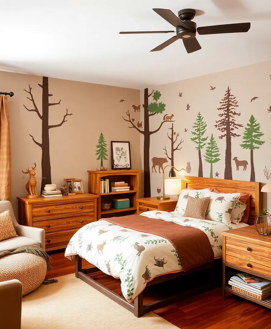 29 Girls Bedroom Ideas That Will Make Her Squeal with Delight! - 8. Nature-Inspired Woodland Retreat