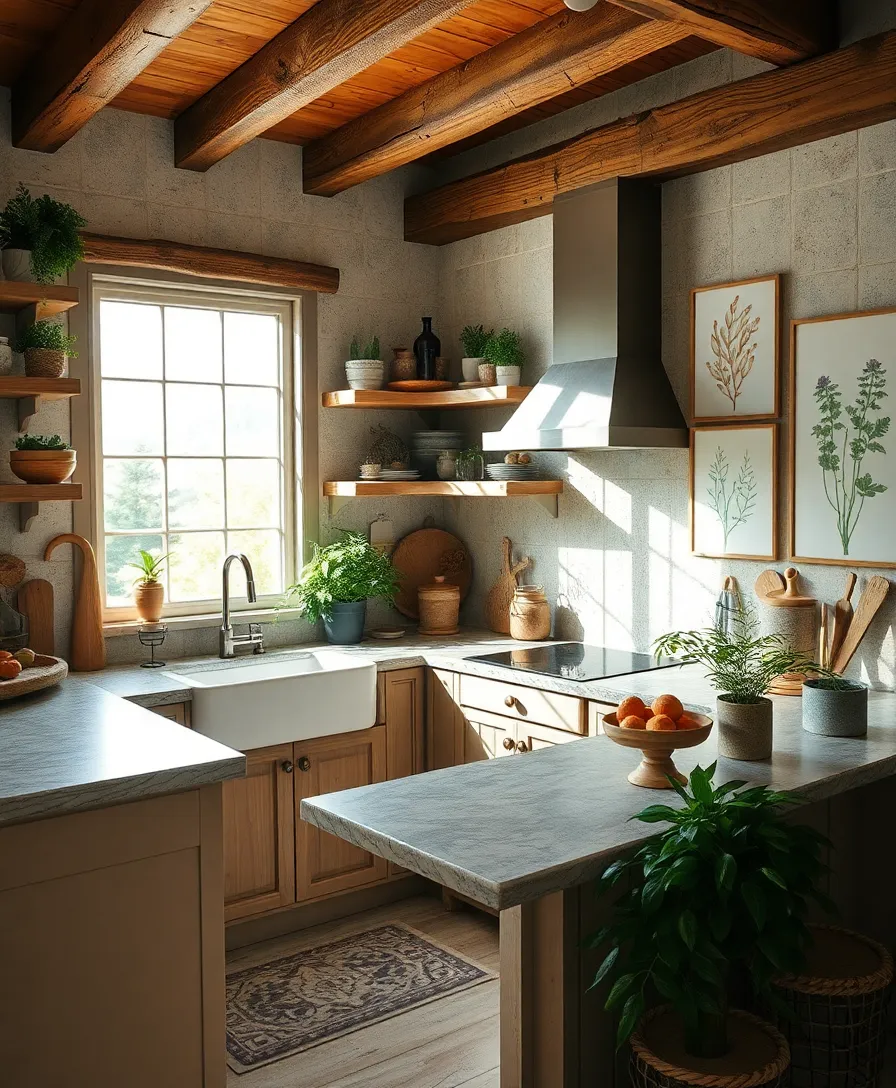 30 French Country Kitchen Ideas That'll Make You Feel Like You're in Provence! - 15. Nature-Inspired Decor