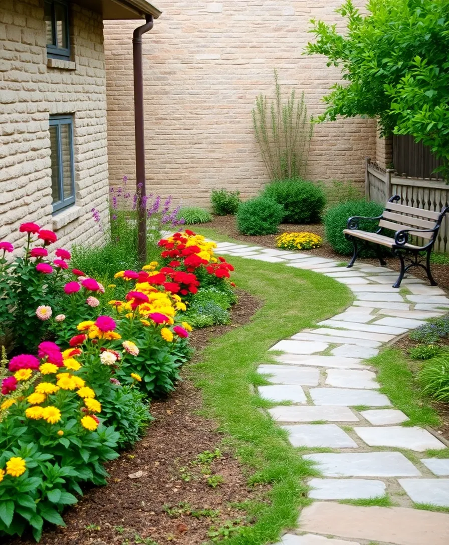 35 Stunning Corner Garden Designs You Need to See to Believe (Your Neighbors Will Be Jealous!) - 12. Rustic Stone Pathway Garden