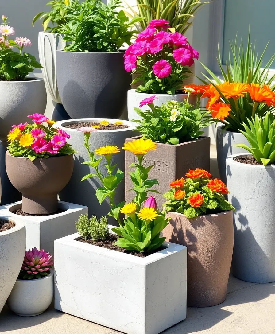 31 Outdoor Garden Ideas to Spark Your Creativity (You'll Love #15!) - 21. DIY Concrete Planters