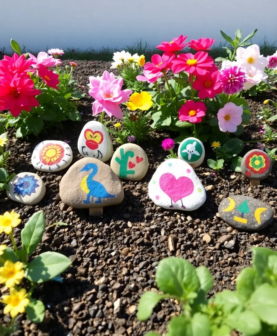 31 Outdoor Garden Ideas to Spark Your Creativity (You'll Love #15!) - 6. Painted Rocks for Garden Markers