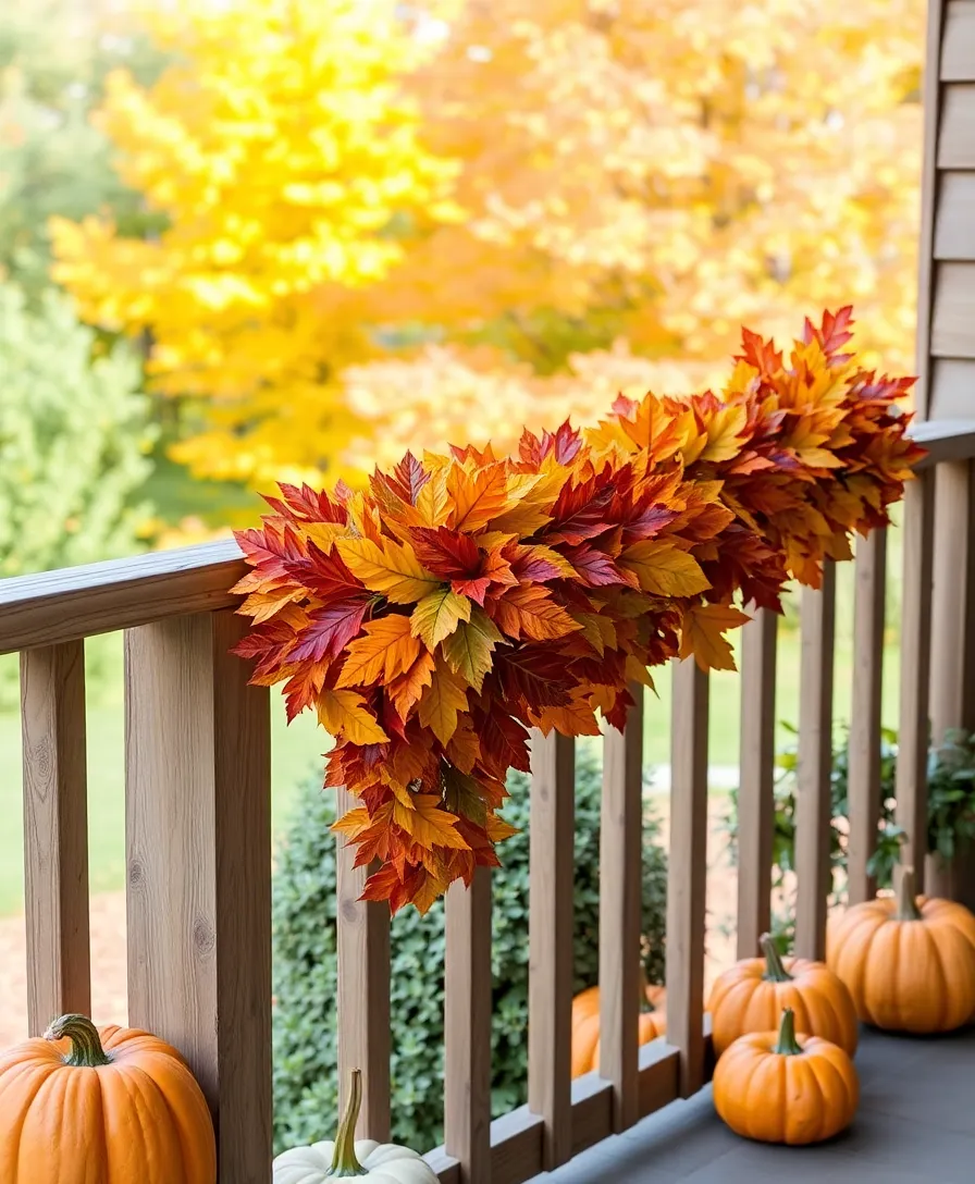 40 Outdoor Fall Decor Ideas That Will Make Your Neighbors Envious! - 12. Leafy Garlands