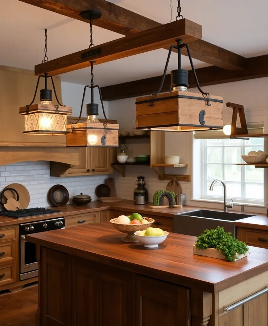 35 Kitchen Lighting Ideas That Will Transform Your Cooking Space! - 1. Rustic Pendant Lights