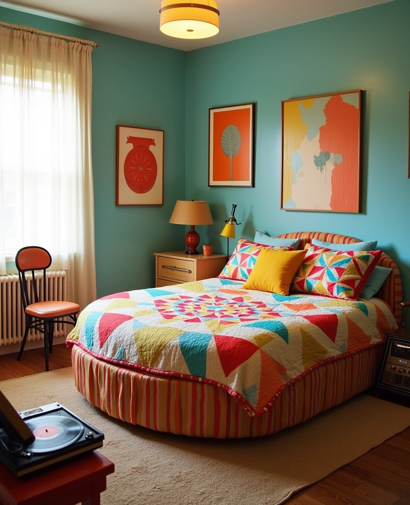 26 Modern Bedroom Ideas That'll Make You Want to Redecorate This Weekend! - 17. Retro Revival