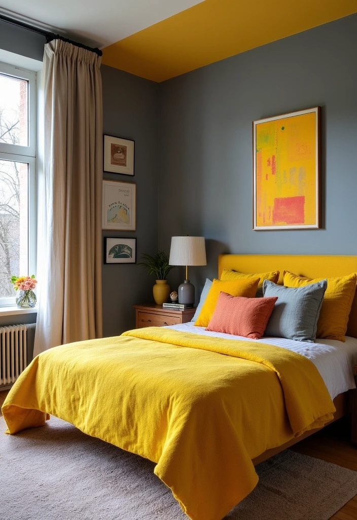 26 Modern Bedroom Ideas That'll Make You Want to Redecorate This Weekend! - 11. Bold Color Blocking