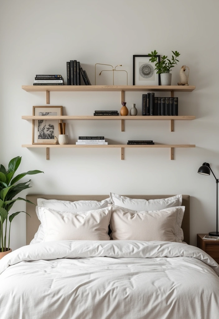 26 Modern Bedroom Ideas That'll Make You Want to Redecorate This Weekend! - 13. Floating Shelves