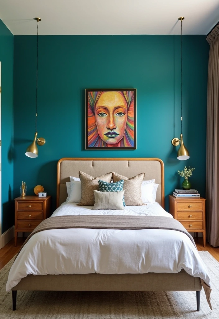 26 Modern Bedroom Ideas That'll Make You Want to Redecorate This Weekend! - 5. Vibrant Accent Walls