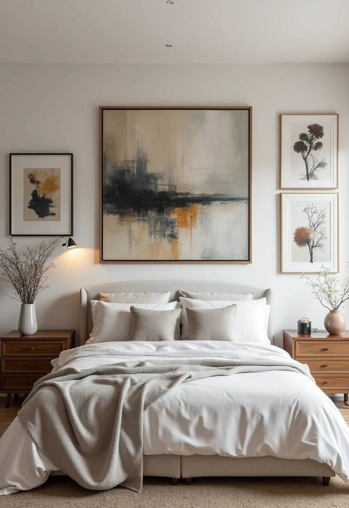 23 Modern Bedroom Refresh Ideas That Will Transform Your Space Overnight! - 17. Add a Touch of Art