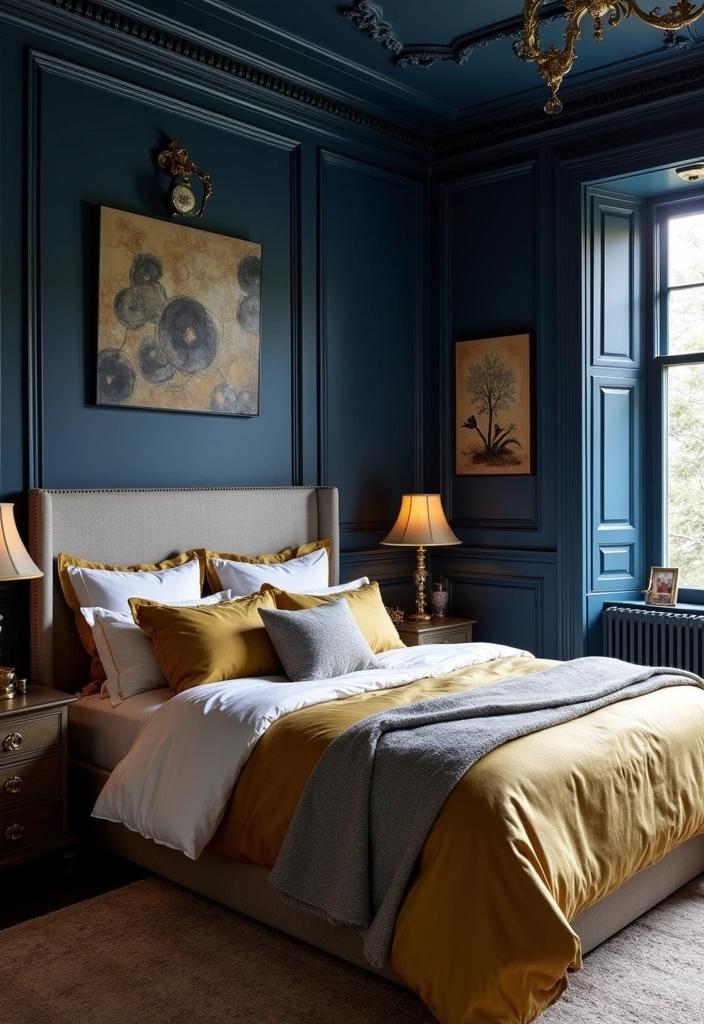 22 Bedroom Color Ideas That Will Transform Your Space (You Won't Believe #12!) - 12. Mysterious Indigo (You Won't Believe #12!)