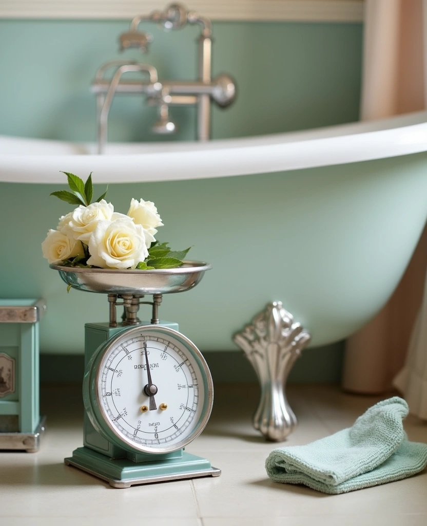 22 Vintage Bathroom Ideas That Will Make You Say 'I Want That Retro Vibe!' - 29. Vintage Bathroom Scale