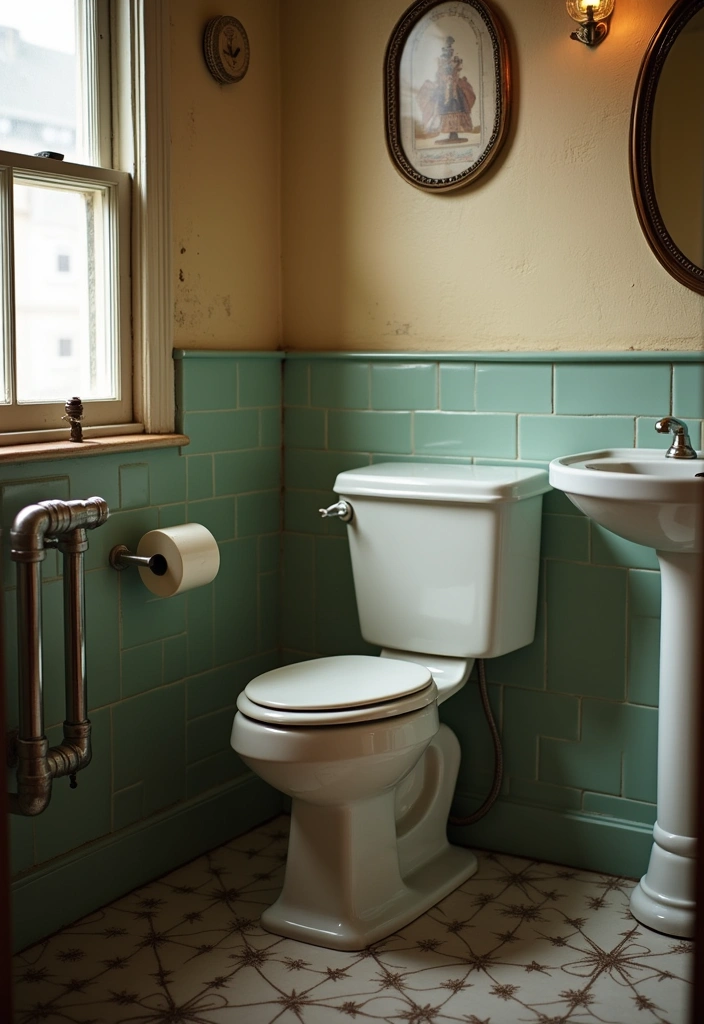 22 Vintage Bathroom Ideas That Will Make You Say 'I Want That Retro Vibe!' - 11. Old-Fashioned Toilets