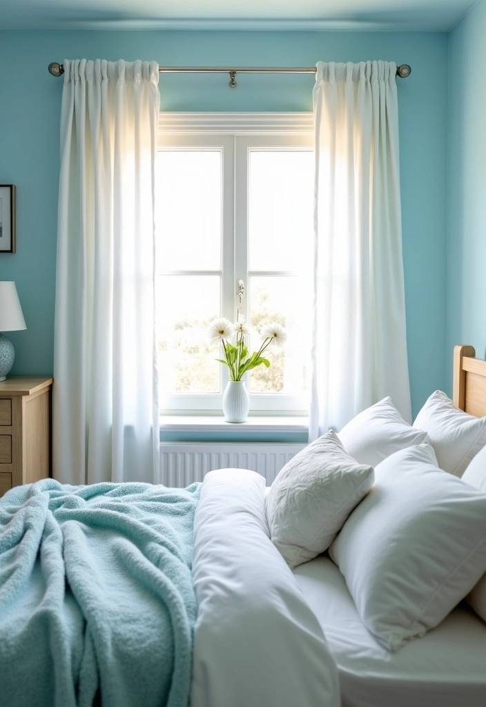 21 Fresh Blue Bedroom Ideas That Will Transform Your Space Instantly! - 2. Soft Sky Blue Serenity