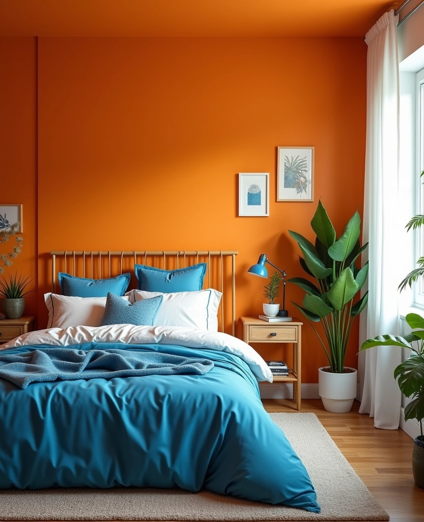 22 Bedroom Color Ideas That Will Transform Your Space (You Won't Believe #12!) - 29. Vibrant Tangerine