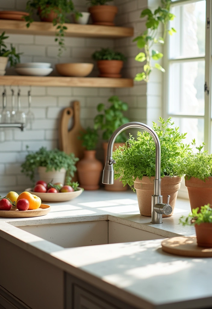 21 Large Kitchen Island With Sink Decor Ideas That'll Transform Your Cooking Space! - 6. Nature-Inspired Decor