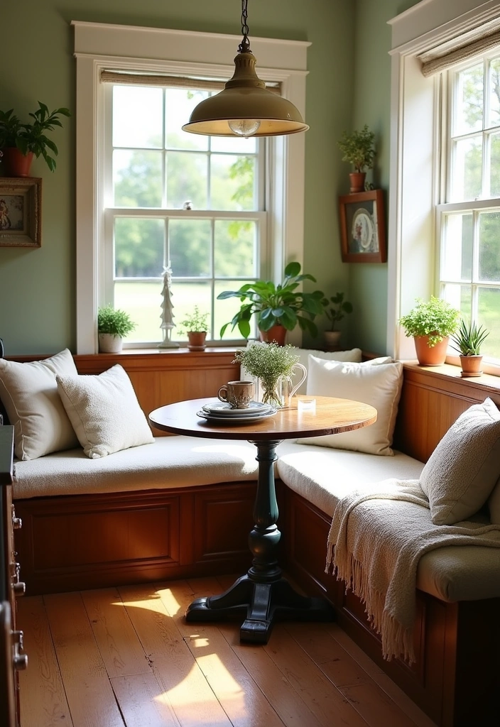 20 Old Farmhouse Kitchen Ideas That'll Make You Want to Cook Every Day! - 1. Cozy Corner Nook