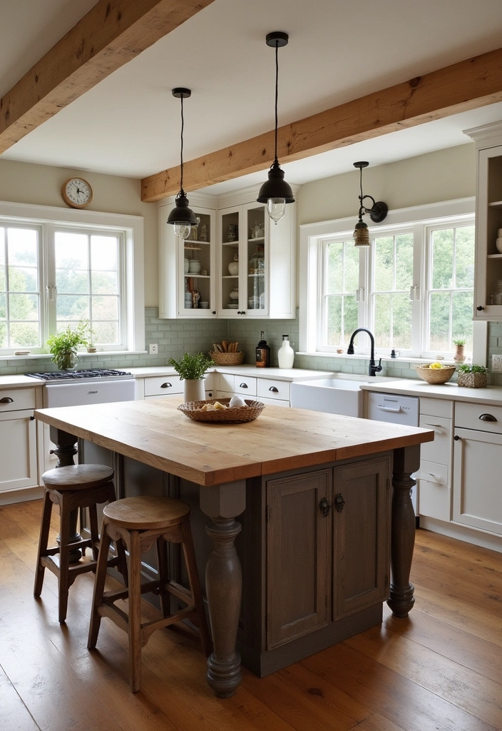 20 Old Farmhouse Kitchen Ideas That'll Make You Want to Cook Every Day! - 16. Farmhouse Island