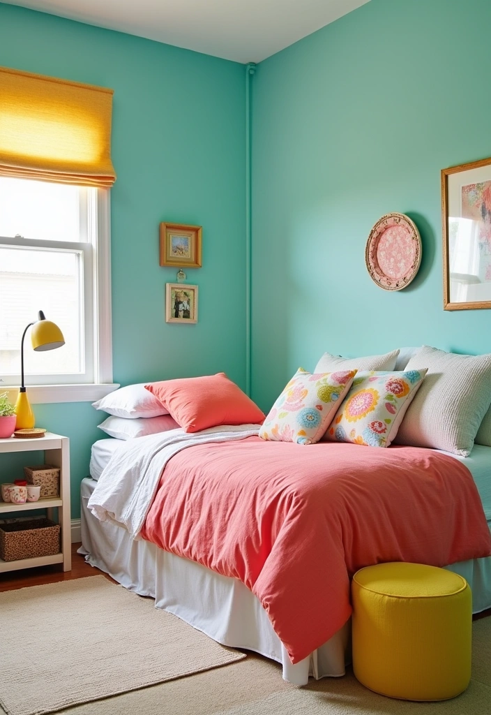 22 Bedroom Color Ideas That Will Transform Your Space (You Won't Believe #12!) - 15. Playful Aqua