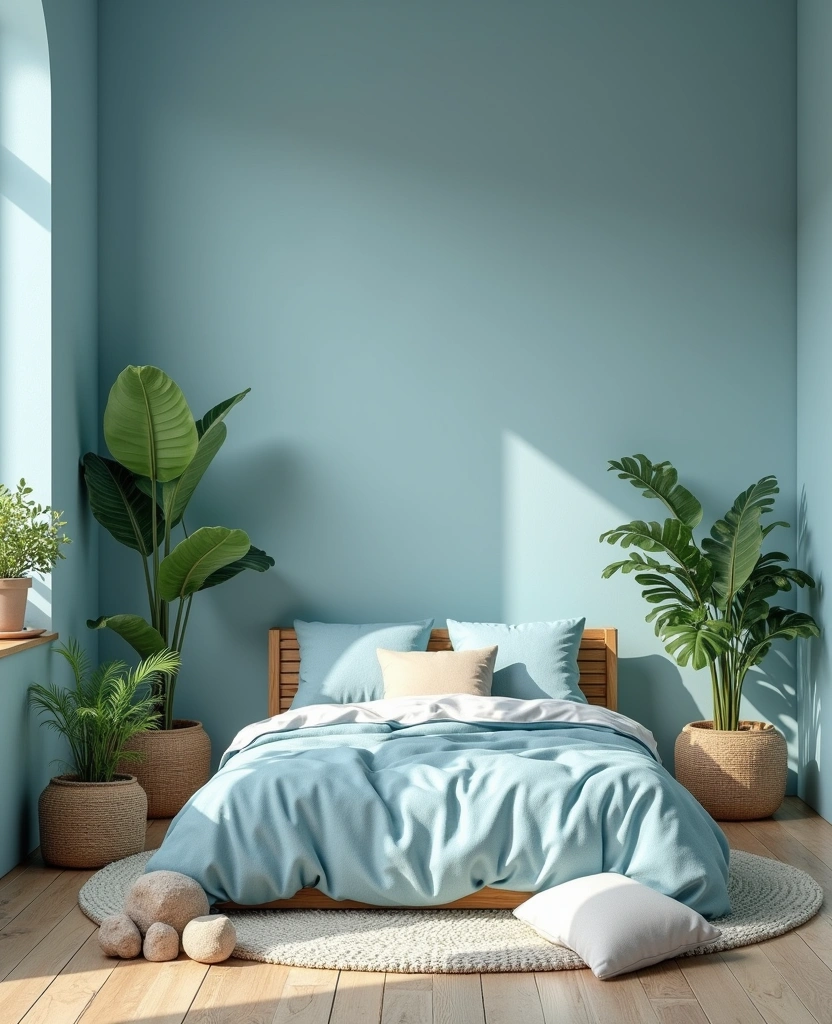 21 Fresh Blue Bedroom Ideas That Will Transform Your Space Instantly! - 29. Blue and Natural Elements