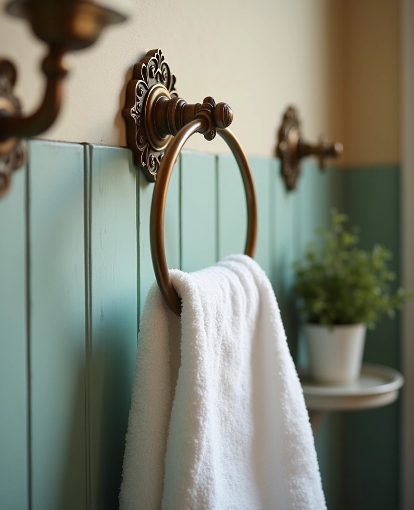 22 Vintage Bathroom Ideas That Will Make You Say 'I Want That Retro Vibe!' - 28. Vintage Towel Rings